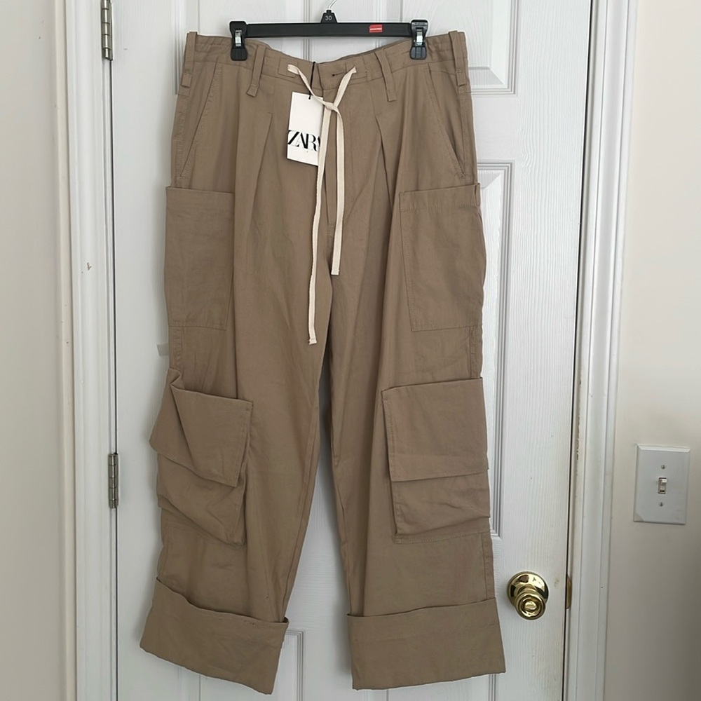Zara Wideleg Cuffed Cargo Pants SzXL